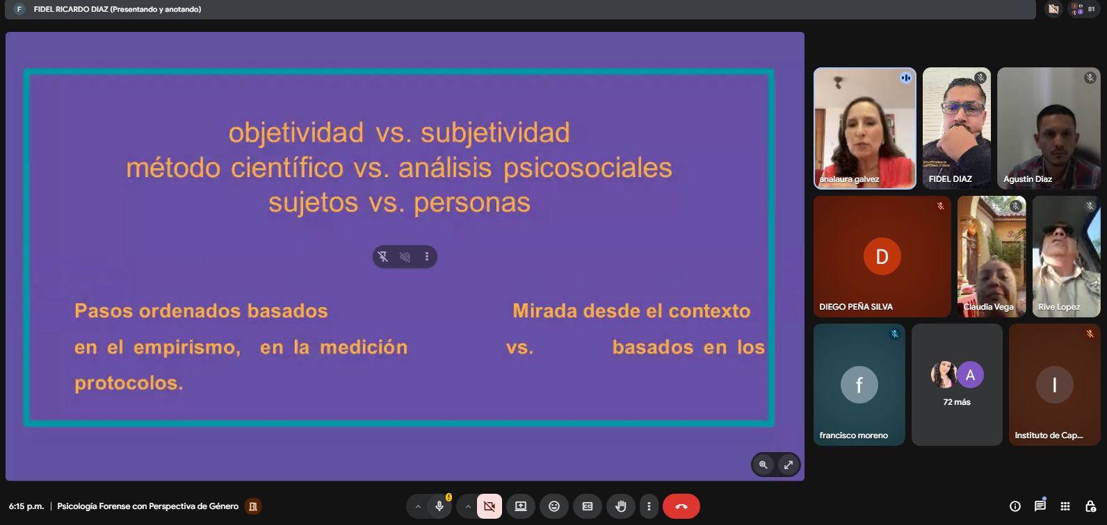 Impulsa Carlos Torres Piña la capacitación en psicología forense con perspectiva de género para personal de la FGE