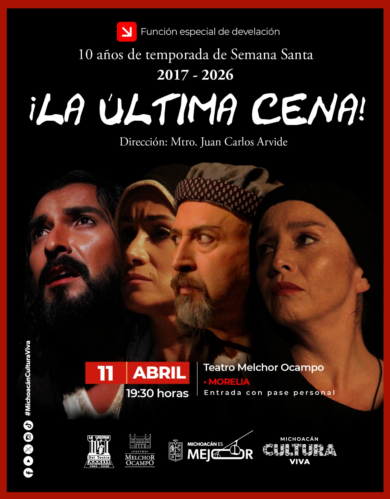 Obra teatral “¡La última cena!” celebra 10 años con función especial en el Ocampo