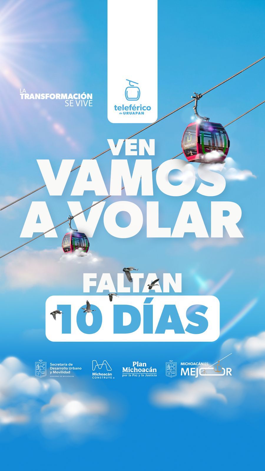 Inicia cuenta regresiva; faltan solo 10 días para inaugurar el teleférico de Uruapan: Bedolla