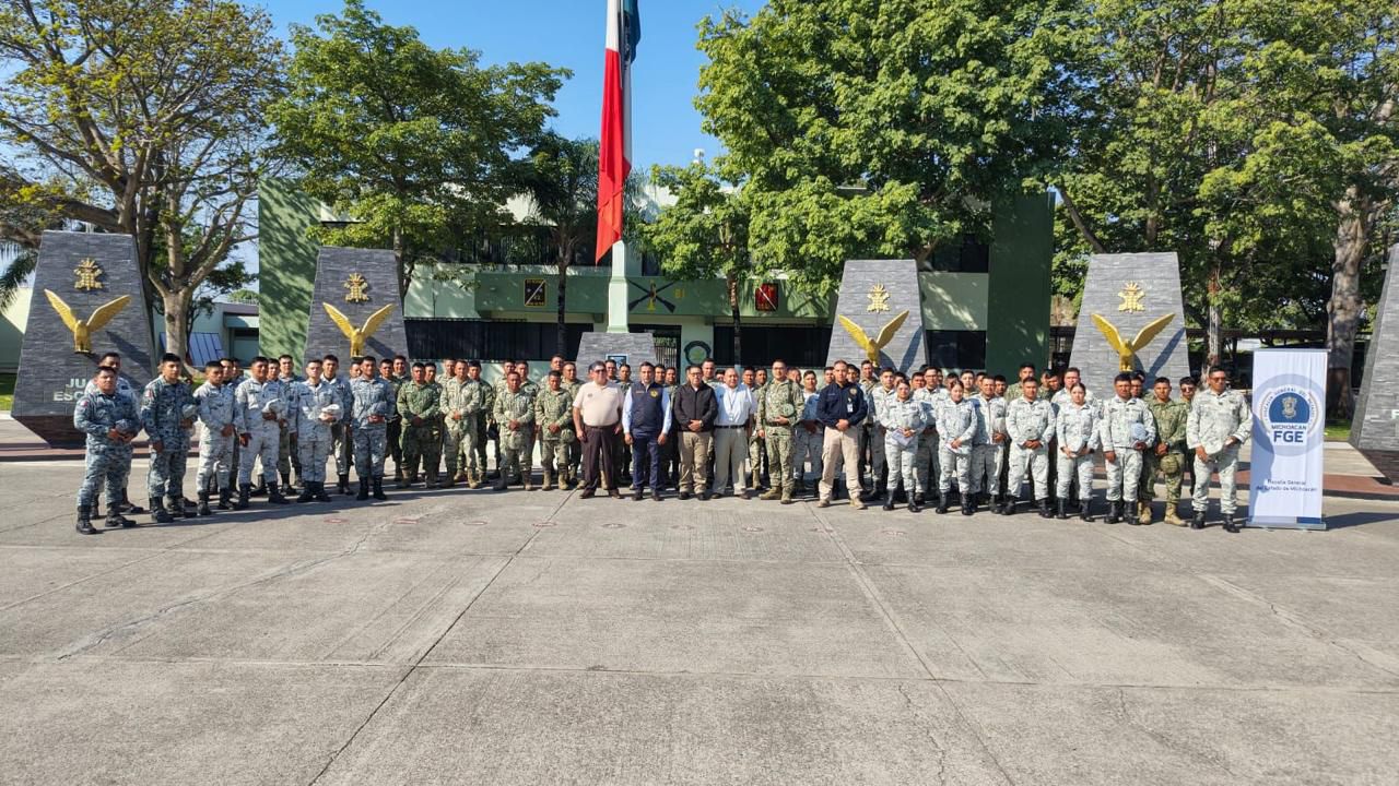 Inicia FGE capacitación en Protocolos Nacionales de Actuación para personal de Defensa y Guardia Nacional en Apatzingán