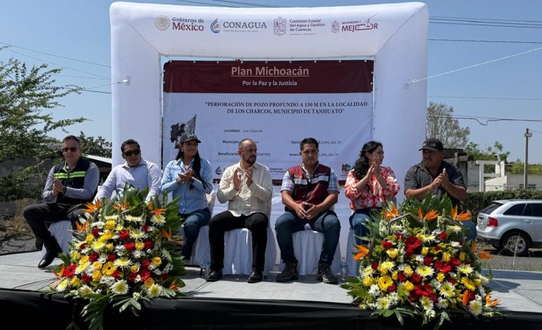 Conagua Michoacán cumple con el derecho al agua; entrega nuevo pozo profundo en Tanhuato