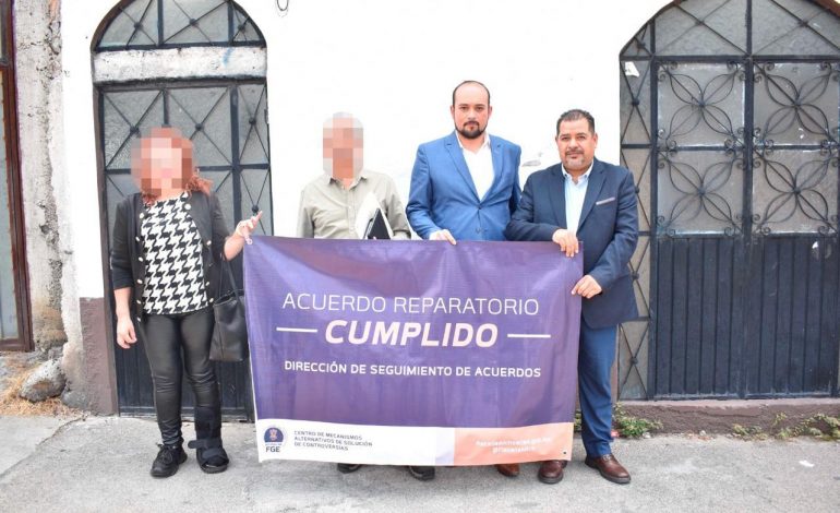 Acuerdo reparatorio permite a la Fiscalía General devolver inmueble a su dueño en Morelia