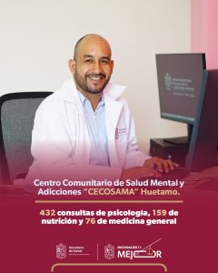A un mes de su apertura, Centro de Salud Mental en Huetamo supera los 600 servicios