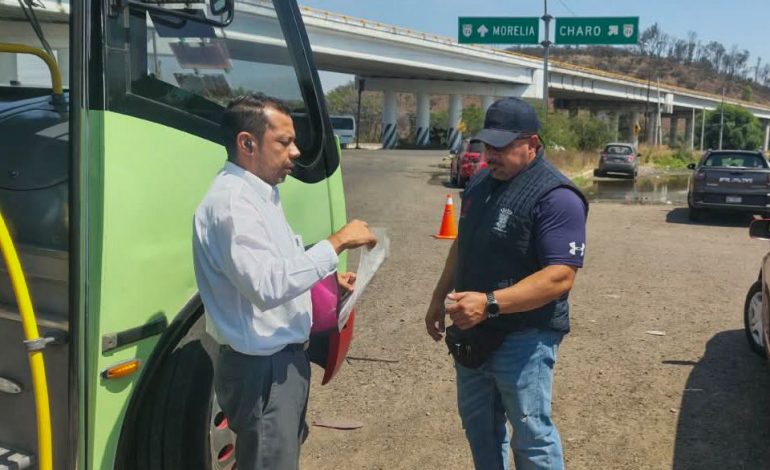 Realiza ITransporte operativos de supervisión en Morelia y Tarímbaro