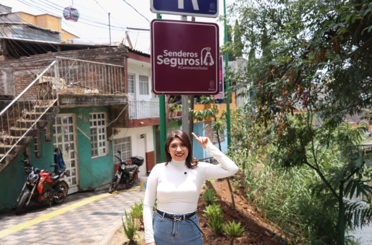 Senderos seguros del teleférico de Uruapan garantizan trayectos más dignos para todas