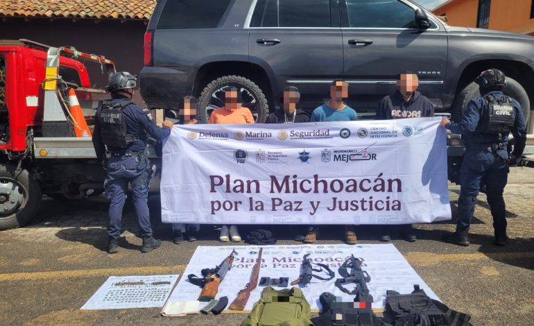 SSP detiene a 5 personas en posesión de armas de fuego y droga