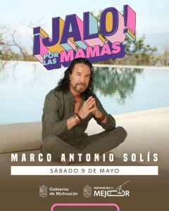 Marco Antonio Solís cantará a las mamás michoacanas el 9 de mayo en el Festival Jalo: Bedolla.
<br>