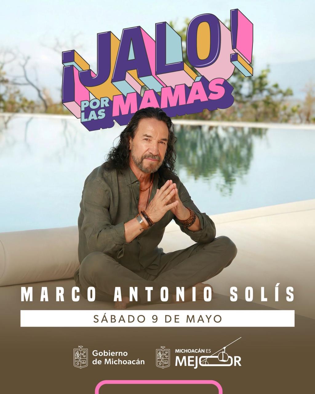 Marco Antonio Solís cantará a las mamás michoacanas el 9 de mayo en el Festival Jalo: Bedolla.
