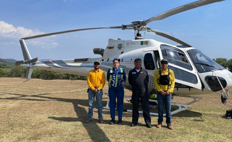 Atiende Gobierno de Michoacán incendio forestal en Salvador Escalante.