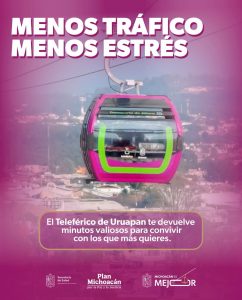 Menos tráfico, menos estrés, el impacto del Teleférico de Uruapan en la salud mental.
<br>