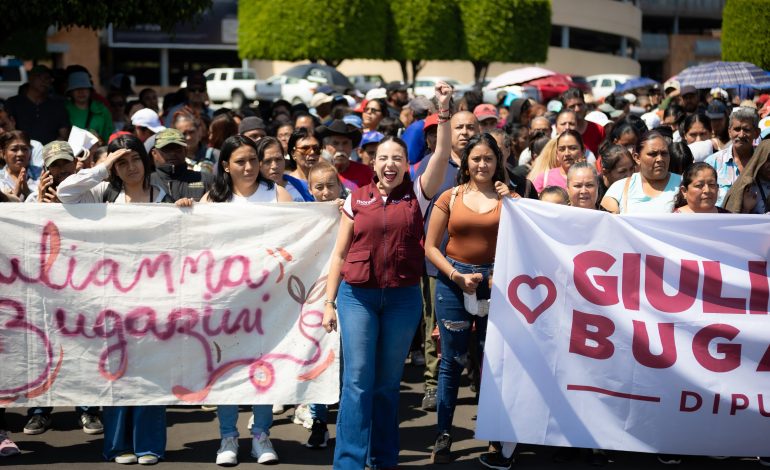 Giulianna Bugarini: “Yo ya le gané al PAN, lo hicimos juntas y juntos, y ahora le vamos a ganar en Morelia”.