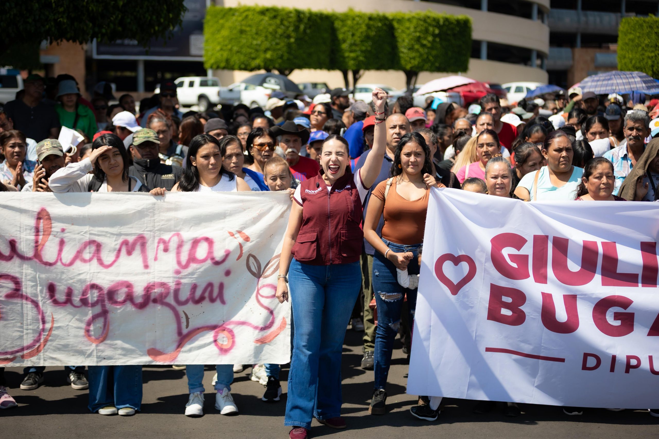 Giulianna Bugarini: “Yo ya le gané al PAN, lo hicimos juntas y juntos, y ahora le vamos a ganar en Morelia”.