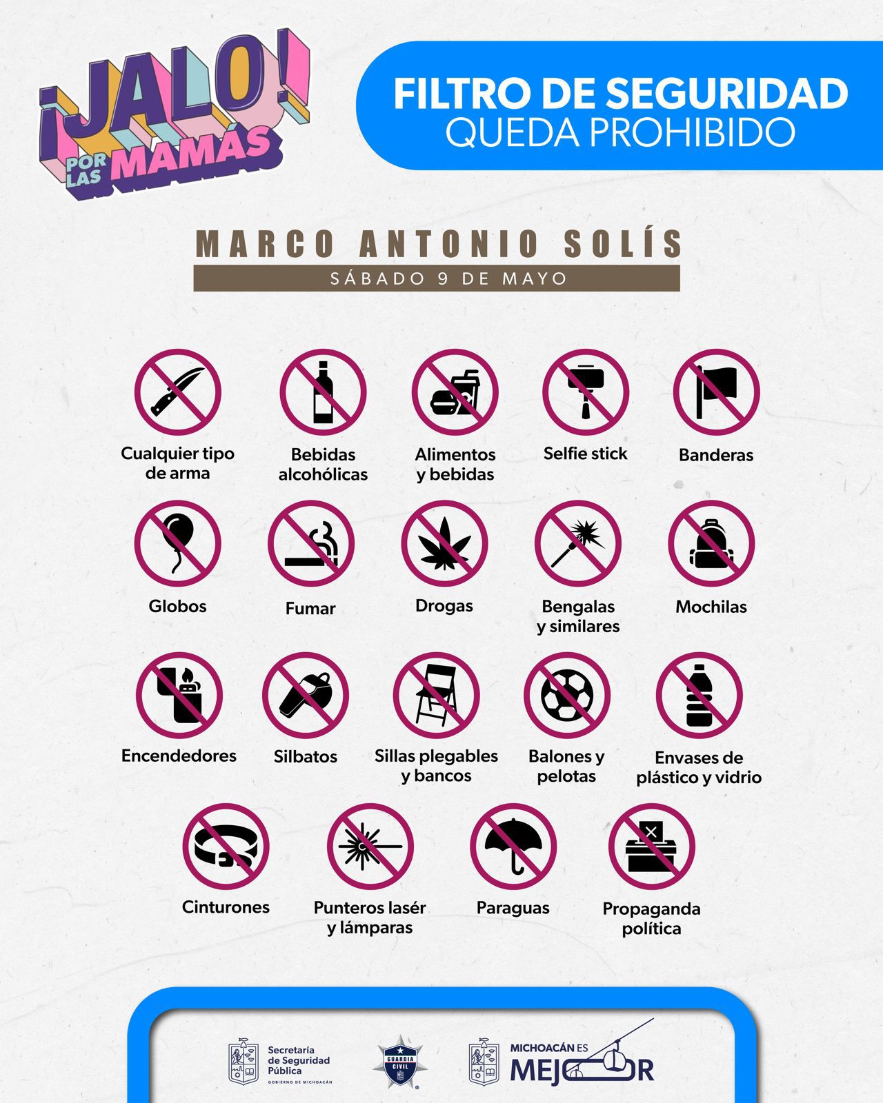 Estos son los objetos que no podrás ingresar al Jalo por las Mamás en el Estadio Morelos