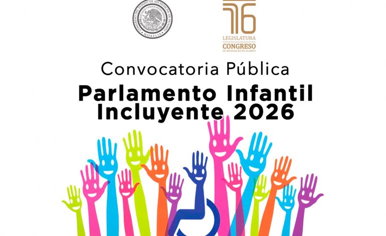 El Congreso del Estado invita a menores de 9 a 12 años al Parlamento Infantil Incluyente 2026