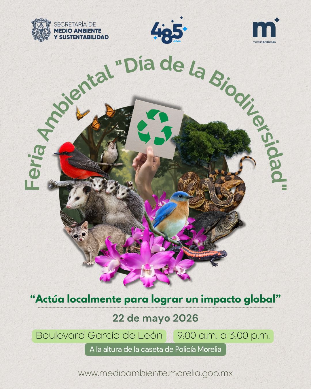Gobierno de Morelia invita a vivir la Feria Ambiental de la Biodiversidad