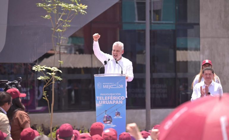 Con más de 515 mil pasajeros, teleférico de Uruapan impulsa la movilidad y la atracción turística: Bedolla