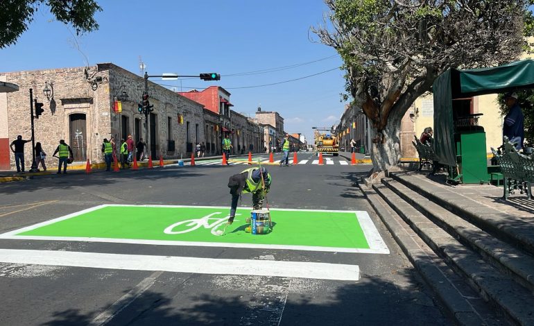 Inicia Sedum balizamiento integral de la Avenida Francisco I. Madero, en el Centro Histórico