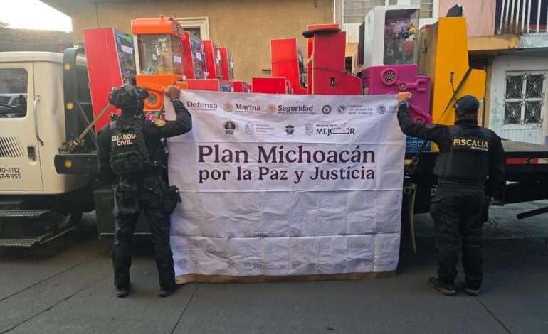 Realiza FGE y SIE acción operativa en Quiroga relacionada con máquinas tragamonedas y minicasinos