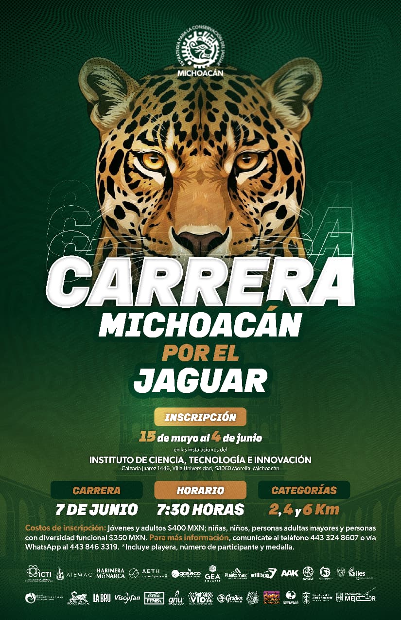 ¡A correr por una buena causa! Abren inscripciones para la Carrera Michoacán por el Jaguar
