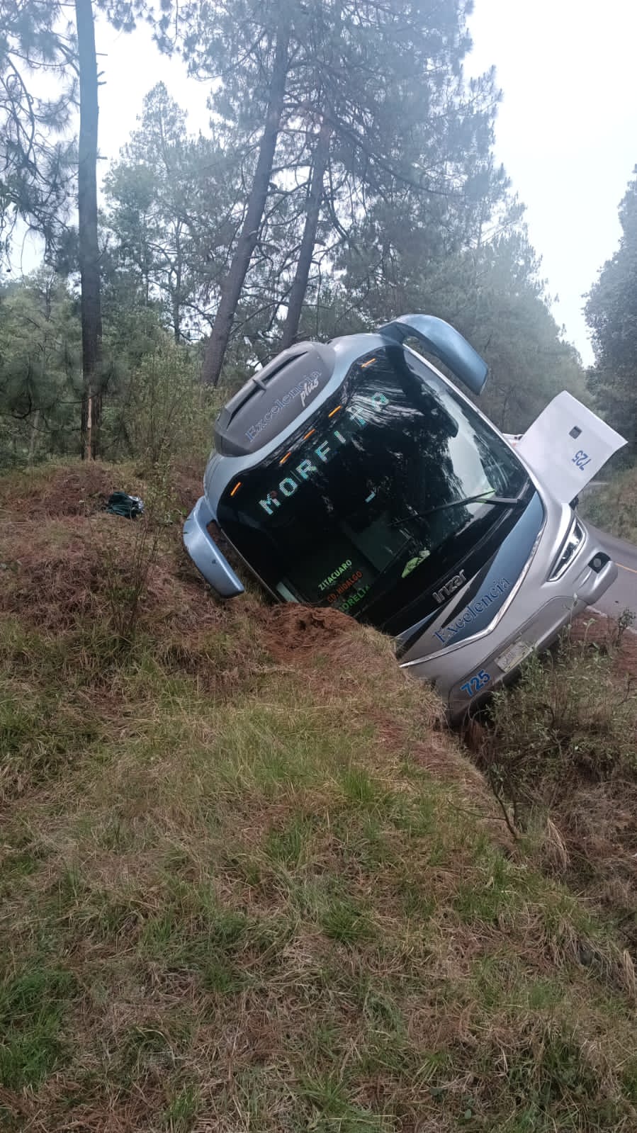 Se vuelca autobús de pasajeros “Excelencia”: seis lesionados y conductor huye