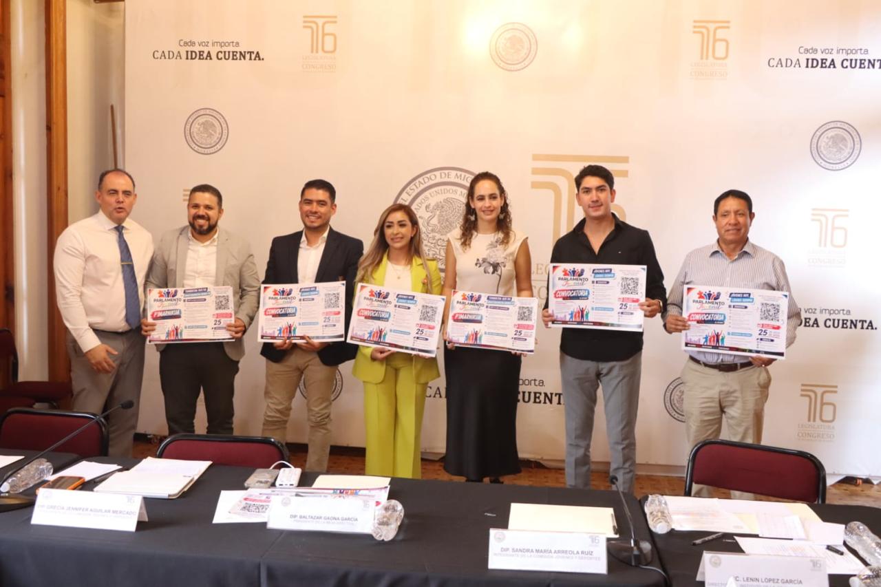 Invitan diputados a juventud michoacana a participar en Parlamento Juvenil Incluyente 2026.