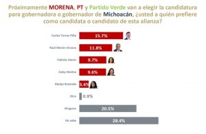 Carlos Torres Piña se mantiene al frente en encuesta rumbo a la gubernatura de Michoacán.