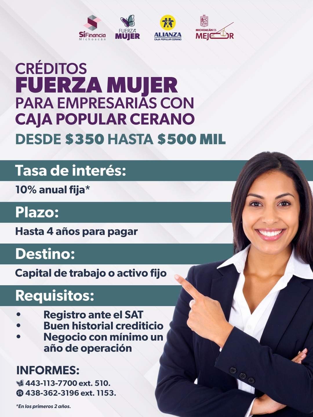 Fuerza Mujer ofrece créditos de hasta 500 mil pesos para empresarias michoacanas