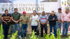 Jeovana Alcántar realizó la entrega de más de 120,000 plantas forestales de diferentes especies para la reforestación de 150 hectáreas del municipio de Hidalgo