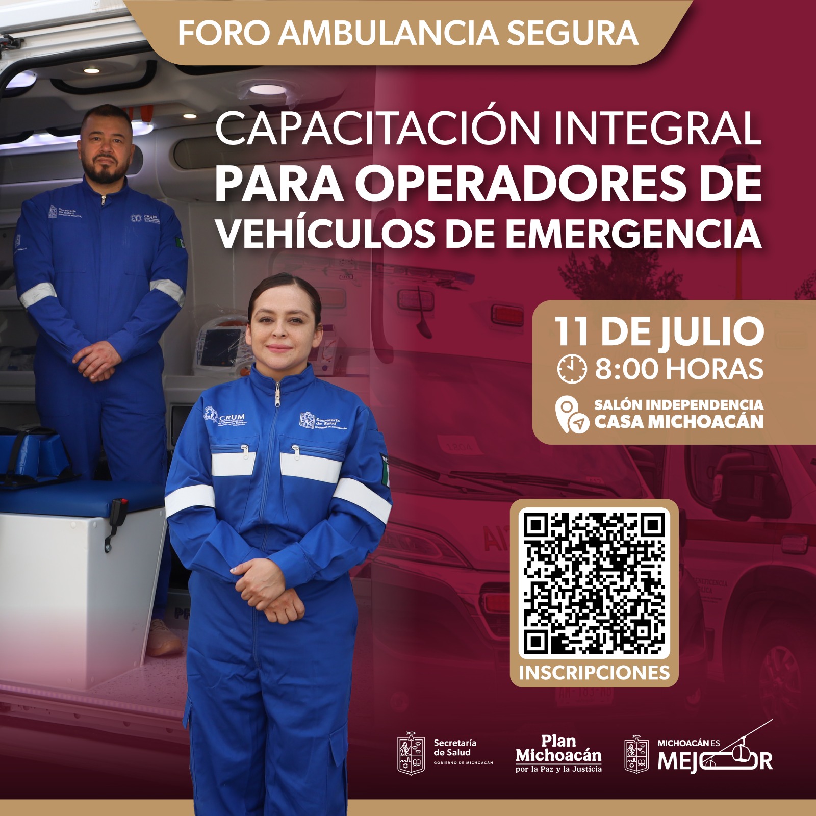 Convoca SSM a operadores de instituciones públicas y privadas al Foro «Ambulancia Segura»