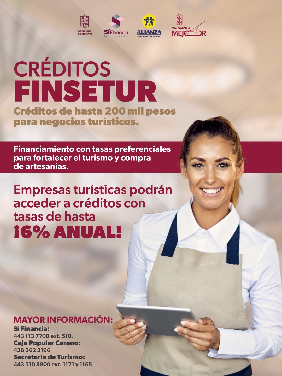 Sí Financia ofrece créditos de hasta 200 mil pesos para negocios turísticos