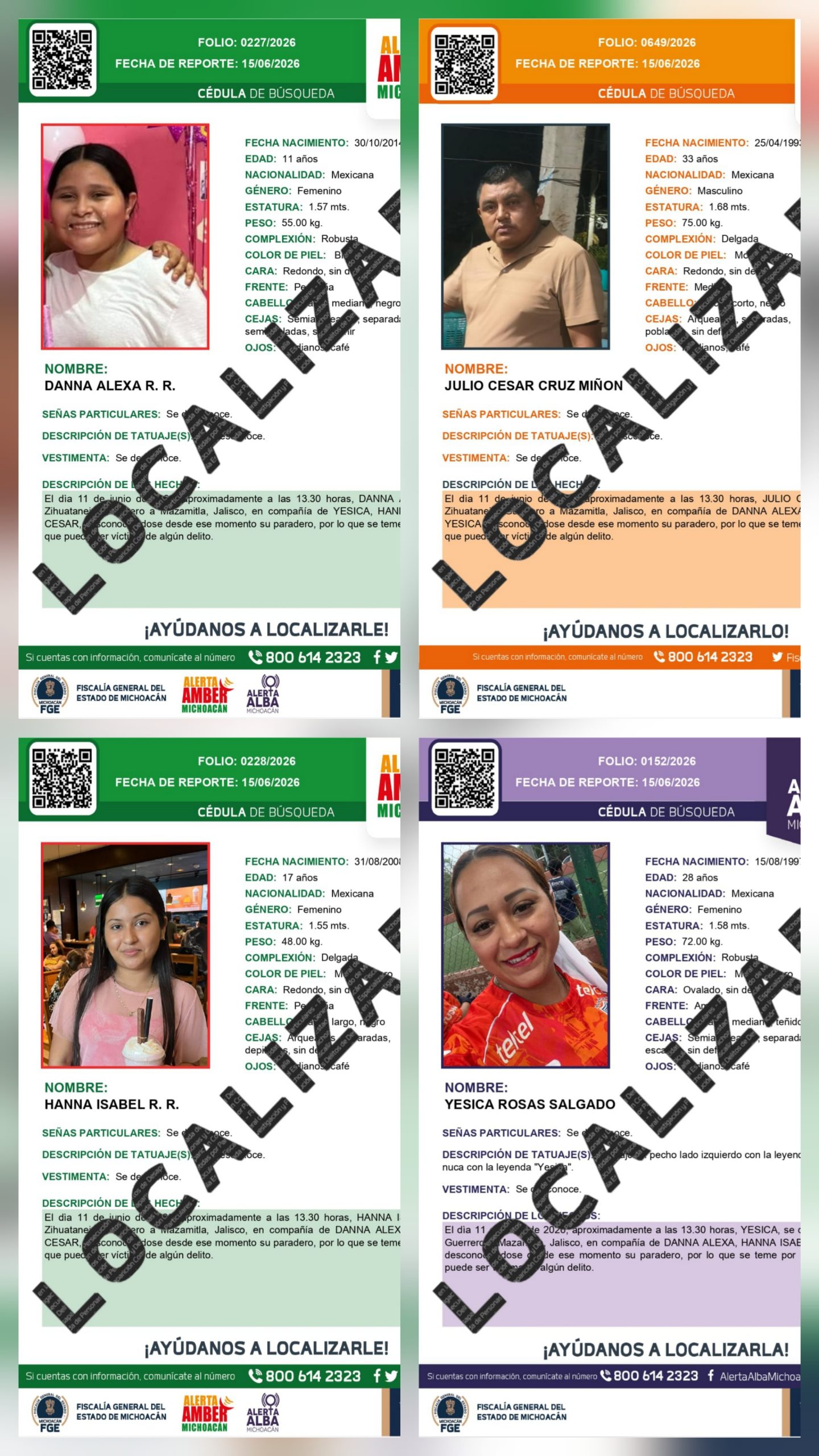 Localizada a salvo familia reportada como desaparecida en el trayecto Zihuatanejo – Mazamitla.