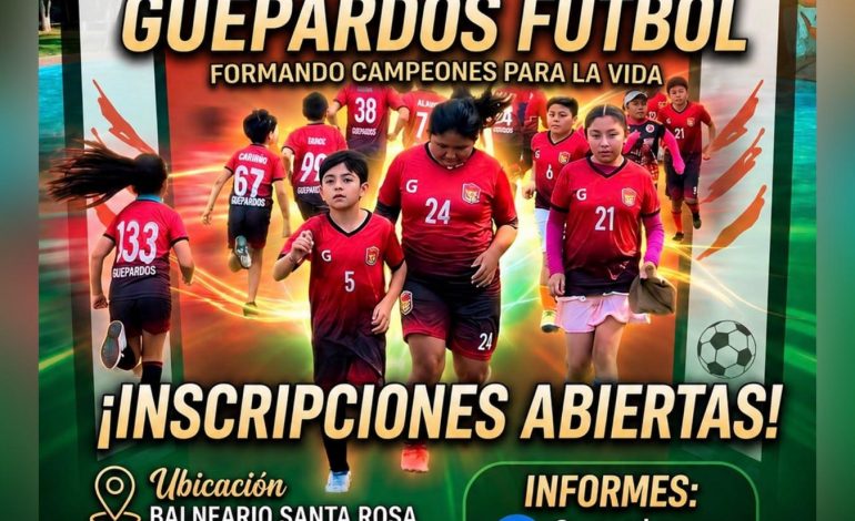 La Escuela de Fútbol Guepardos, tendrá sede en el Balneario Santa Rosa