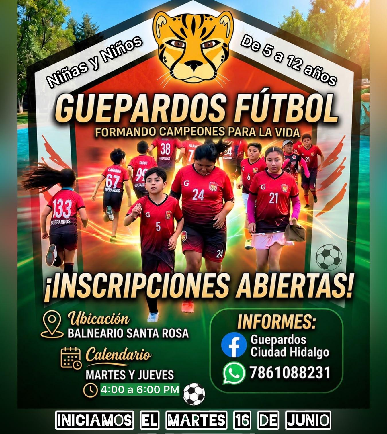 La Escuela de Fútbol Guepardos, tendrá sede en el Balneario Santa Rosa