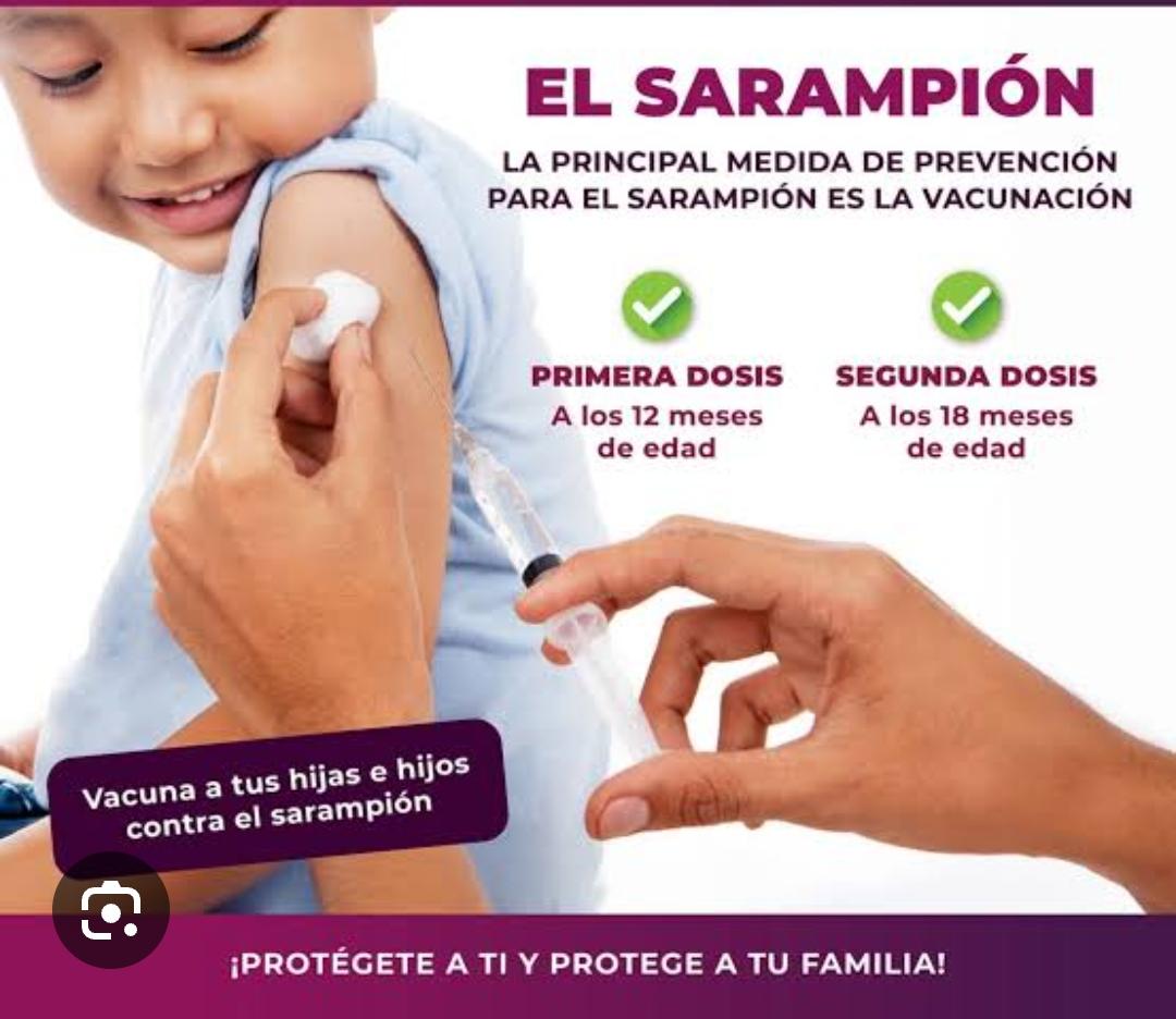 Se está vacunando contra sarampión, rubéola y parentoditis en el centro de salud
