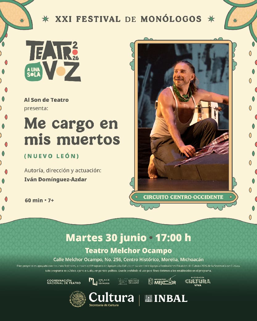 Disfruta de la última función del Festival de Monólogos con la obra “Me Cargo en mis Muertos”