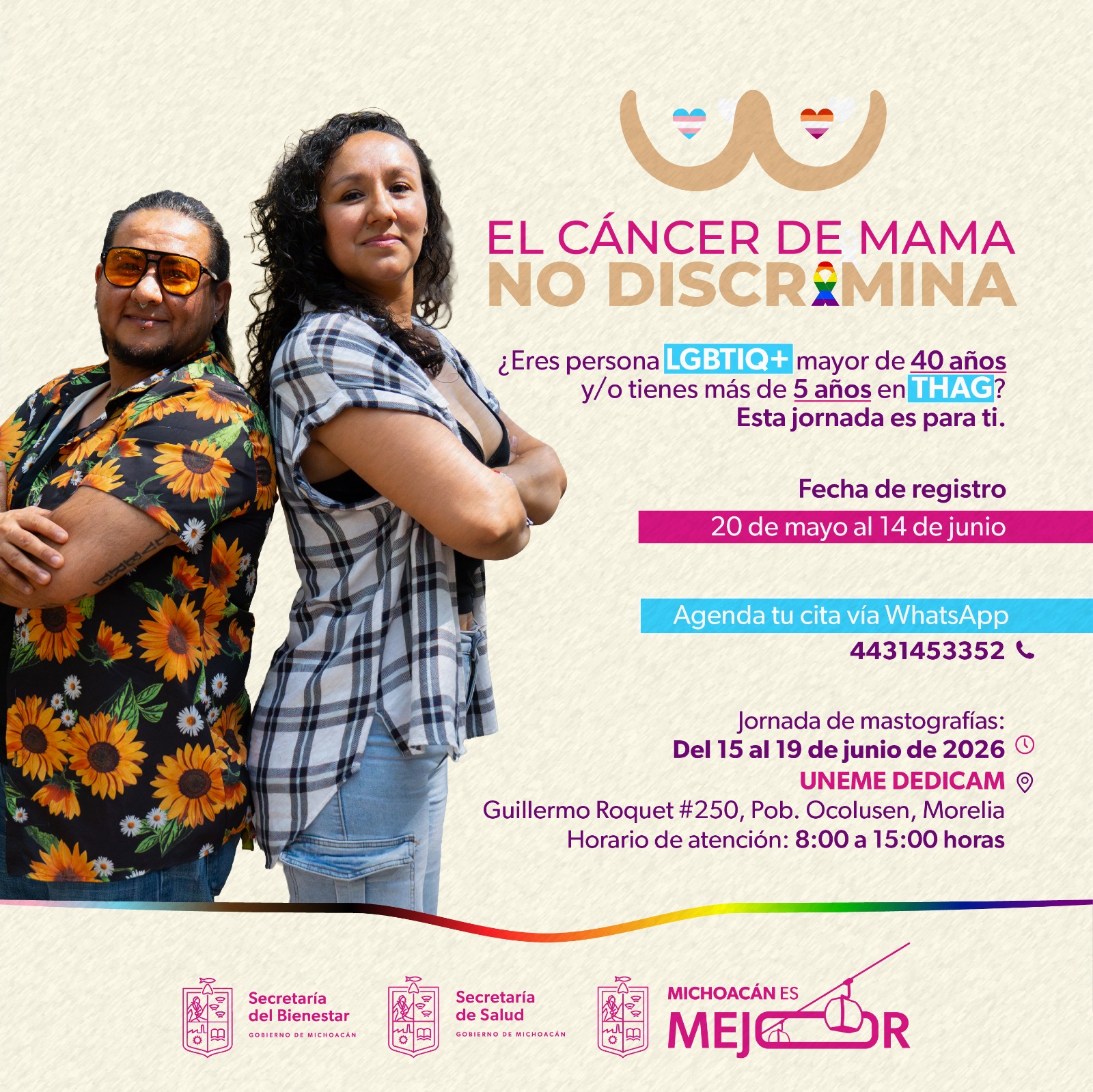 SSM invita a jornada inclusiva de mastografías y capacitación para la comunidad LGBTIQ+