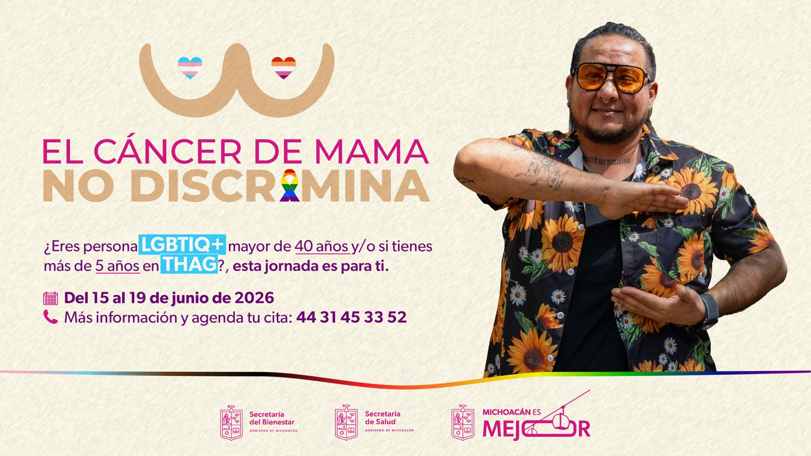 Jornada “Cáncer de Mama No Discrimina” ofrece mastografías gratuitas a la población LGBTIQ+
