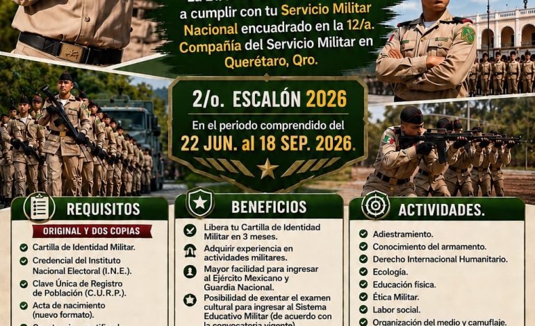 Morelia /La XXI zona militar invita a los jóvenes a liberar su cartilla militar en tres meses.