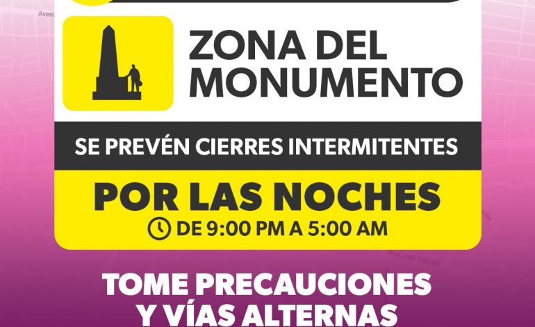 Sedum activa rutas alternas en el Monumento por obras de Teleférico y Morebús
