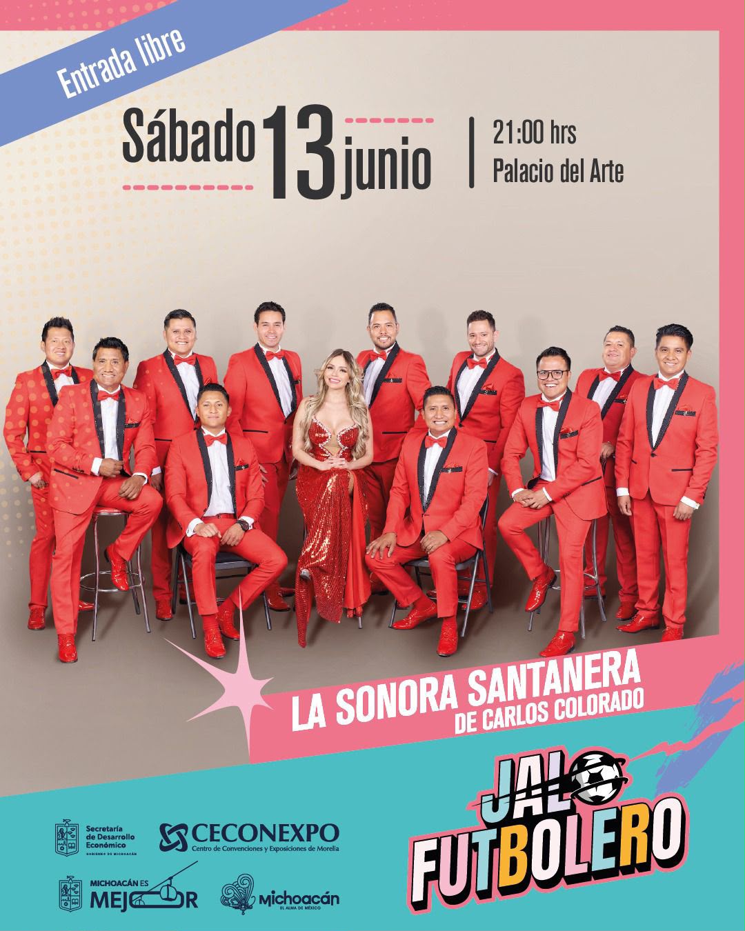 ¡A bailar con La Sonora Santanera! Concierto gratuito y sin boletos en el Palacio del Arte este 13 de junio.