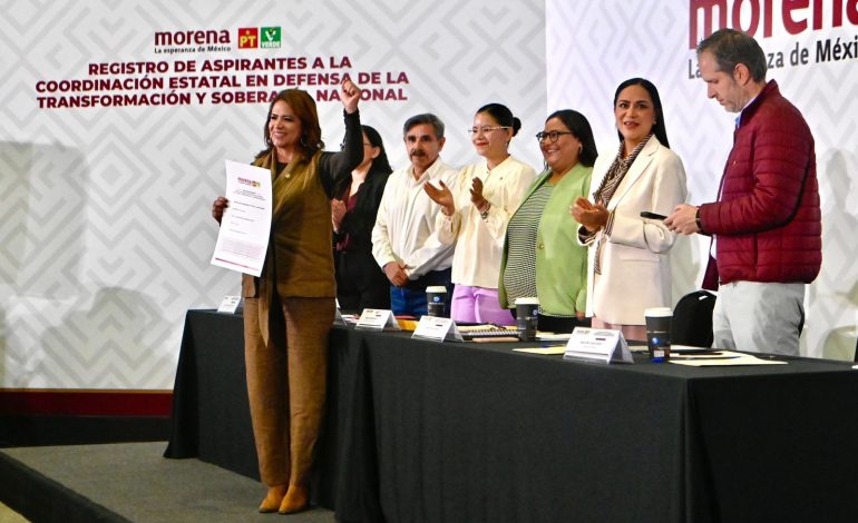 Se registra Fabiola Alanís para coordinar la defensa de la Transformación y la soberanía en Michoacán.