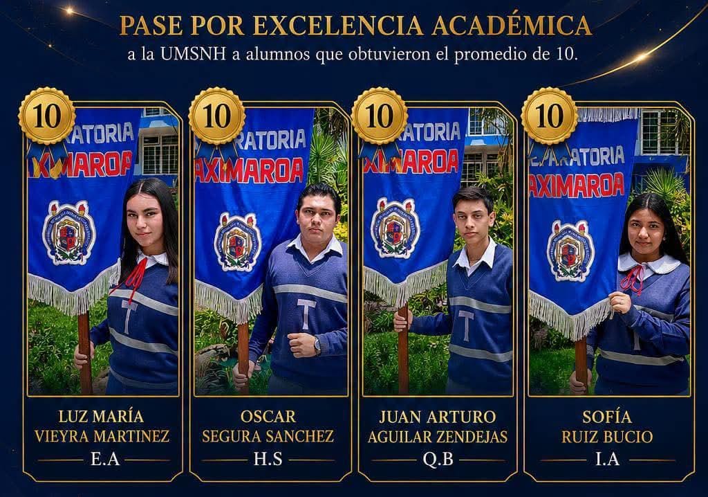 En Prepa Taximaroa cuatro alumnos obtuvieron pase directo por excelencia académica