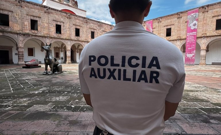 Policía Auxiliar mantiene vigilancia en centros turísticos y culturales de Michoacán