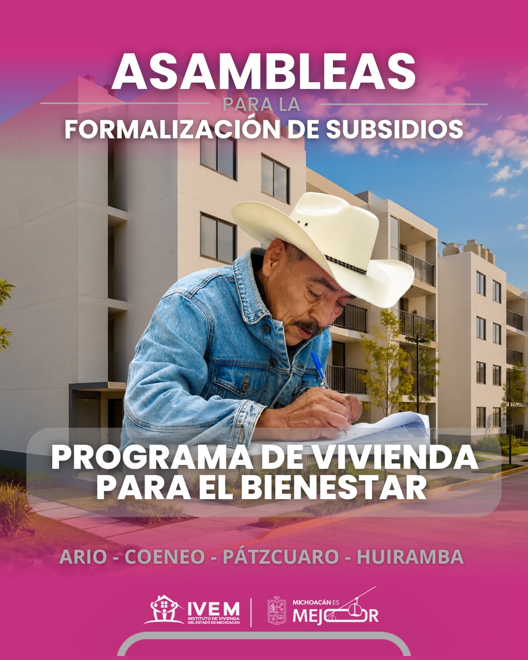 Hoy comienza la firma de contratos del Programa de Vivienda para el Bienestar en 4 municipios