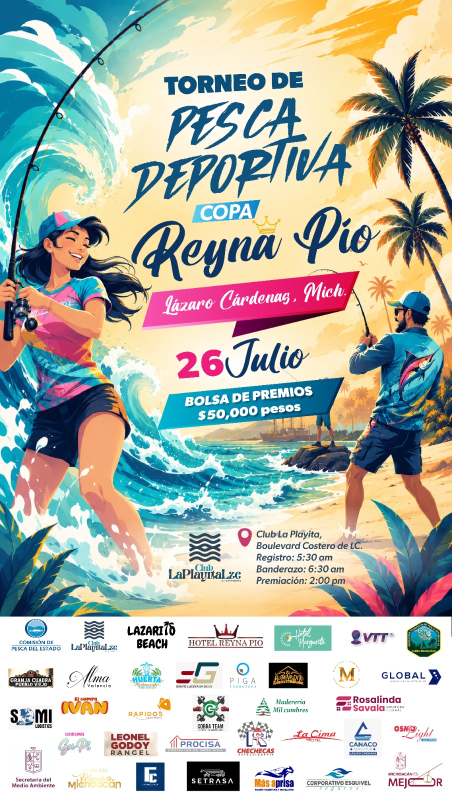 Con bolsa de 50 mil pesos, anuncian copa de pesca deportiva en Lázaro Cárdenas