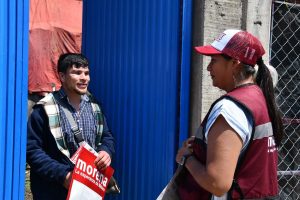 Celeste Ascencio recorre Caltzontzin y reafirma la importancia de la organización y la información