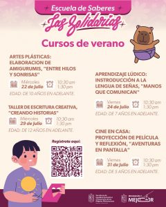Este verano sé parte de los cursos gratuitos de «Las Solidarias» en Morelia