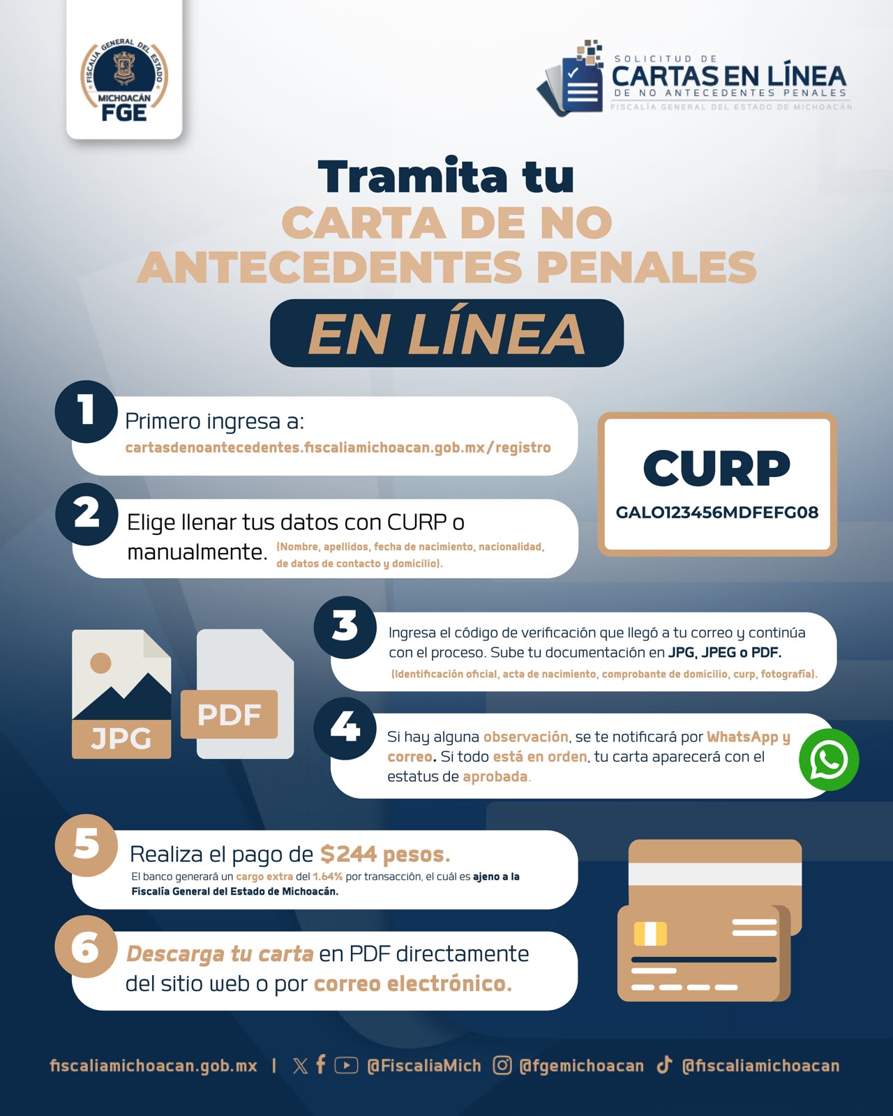 Fiscalía de Michoacán moderniza el servicio de Cartas en Línea con una plataforma 100 % digital
