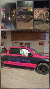 Accidente en la Av. Morelos Oriente deja cuatro elementos de la Policía de Género y un automovilista lesionados.