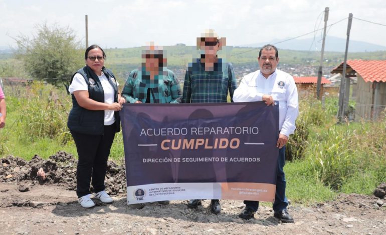En Tarímbaro, Fiscalía General restituye tres parcelas a su legítimo propietario tras celebrar un acuerdo reparatorio